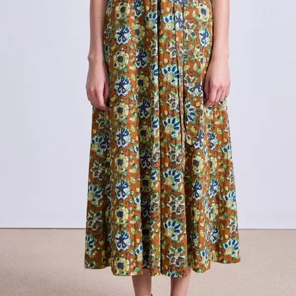 Apiece Apart Antonella Maxi Dress in Batik Floral Bronze - Picture 5 of 5